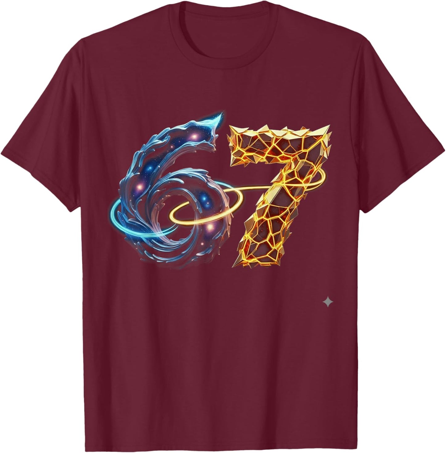 67 Six Seven 6 7 Meme Design Funny 6 7 T-Shirt - T-Shirt | Maroon