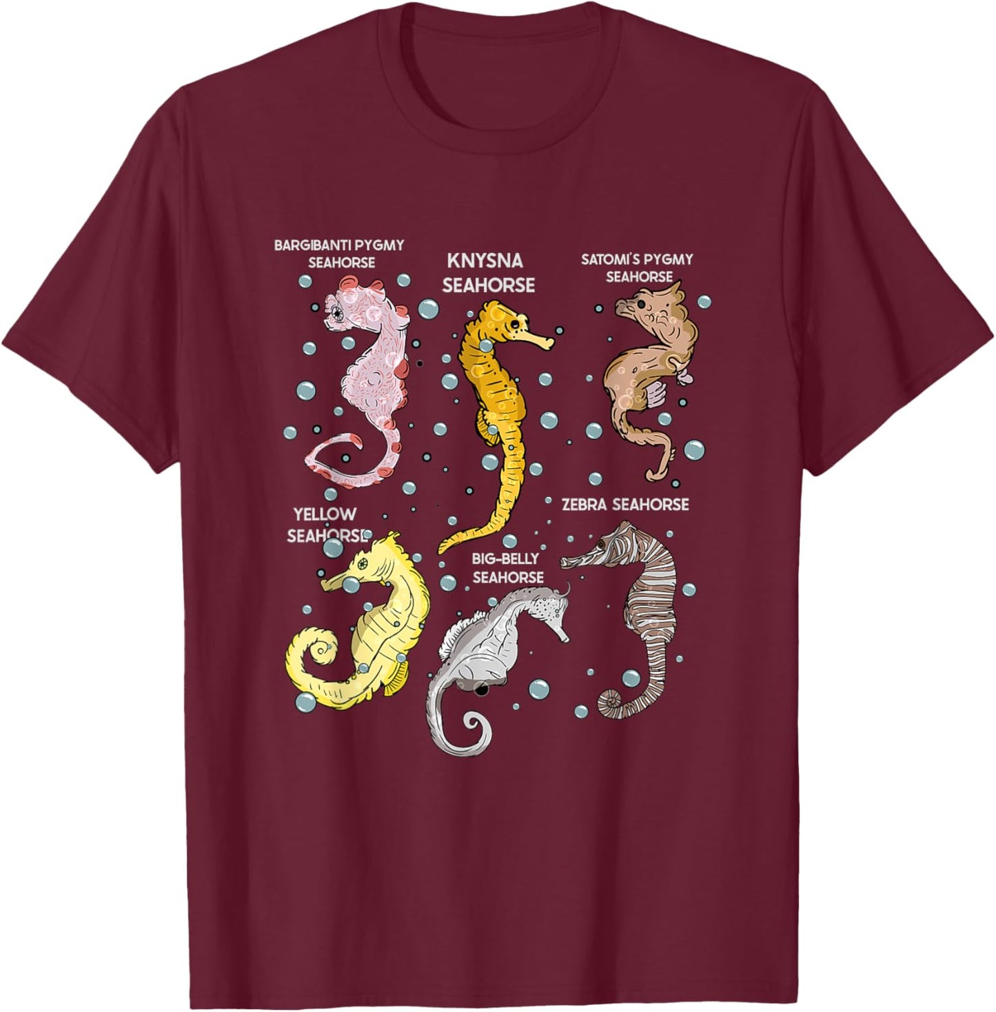 Seahorses Lover Aquarist Marine Biology Seahorse T-Shirt - T-Shirt | Maroon
