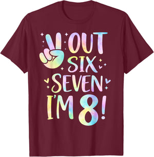 8th Birthday Girl Outfit Eighth Im 8 Year Old Girls T-Shirt - T-Shirt | Maroon
