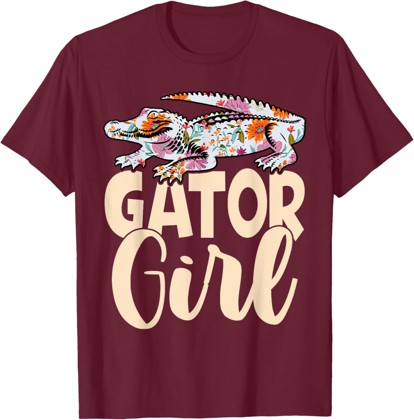 Gator Girl Funny Alligator Kids Crocodile T-Shirt - T-Shirt | Maroon