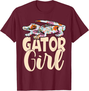 Gator Girl Funny Alligator Kids Crocodile T-Shirt - T-Shirt | Maroon