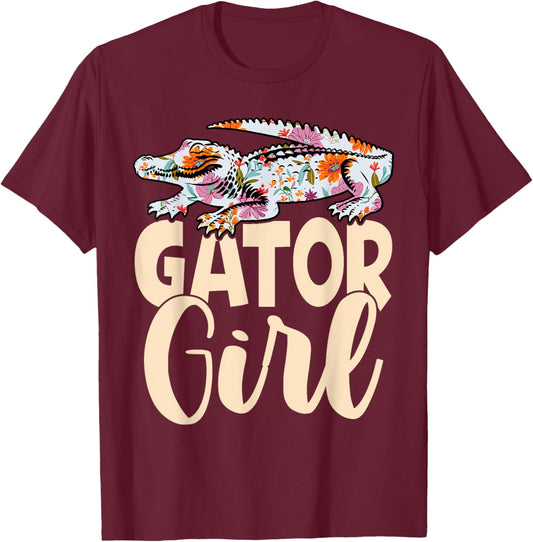 Gator Girl Funny Alligator Kids Crocodile T-Shirt - T-Shirt | Maroon