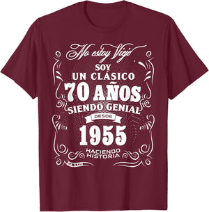 Vintage 70th Birthday Men Funny 1955 70 Birthday Spanish T-Shirt - T-Shirt | Maroon