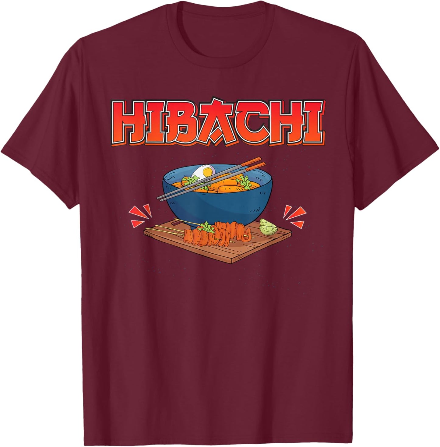 Hibachi Japanese Grill T-Shirt - T-Shirt | Maroon