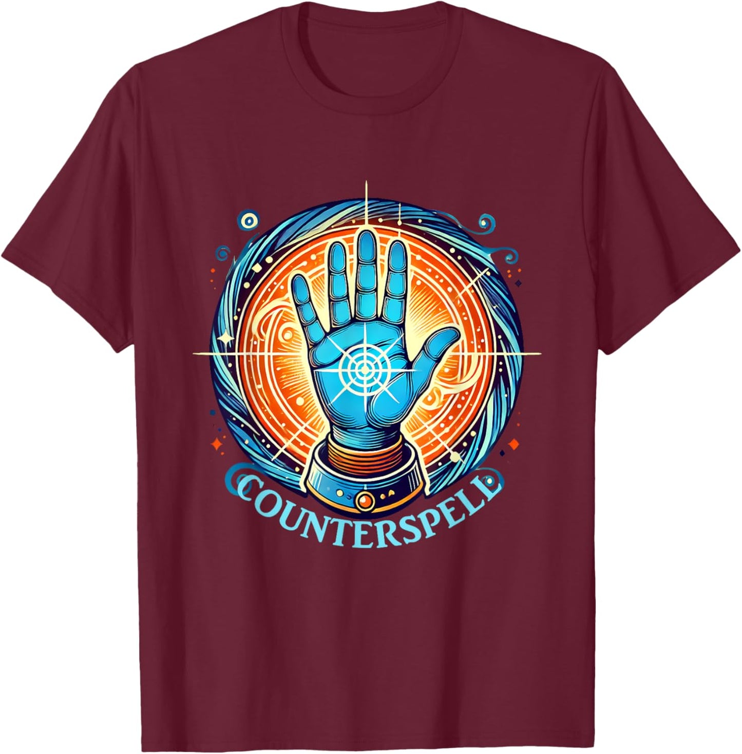 Counterspell Fantasy RPG Magic Spell T-Shirt - T-Shirt | Maroon