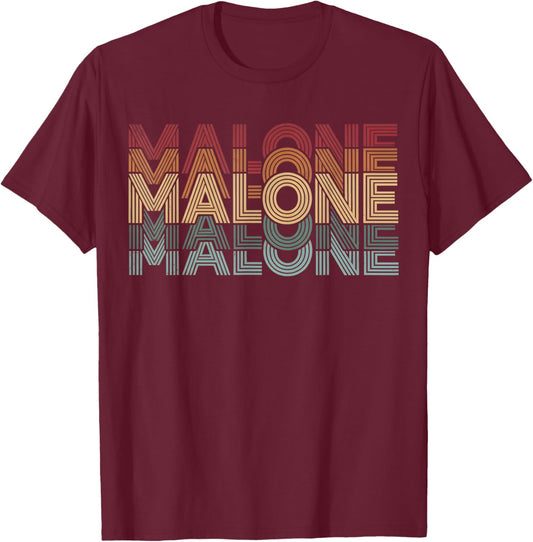 Vintage Malone Name Typography Style Gift Women Kid T-Shirt - T-Shirt | Maroon