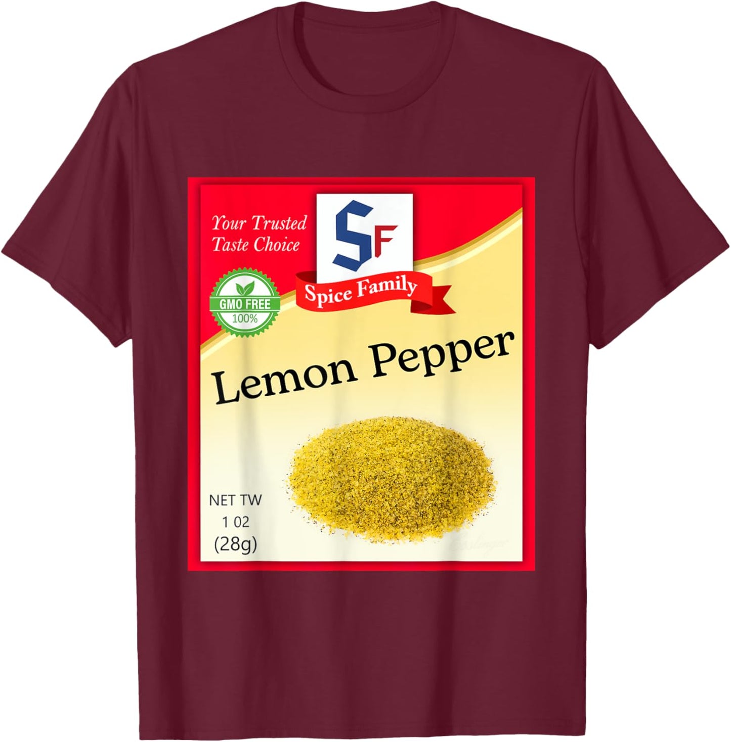 Lemon Pepper Condiment Costume Holiday Spice Costumes T-Shirt - T-Shirt | Maroon