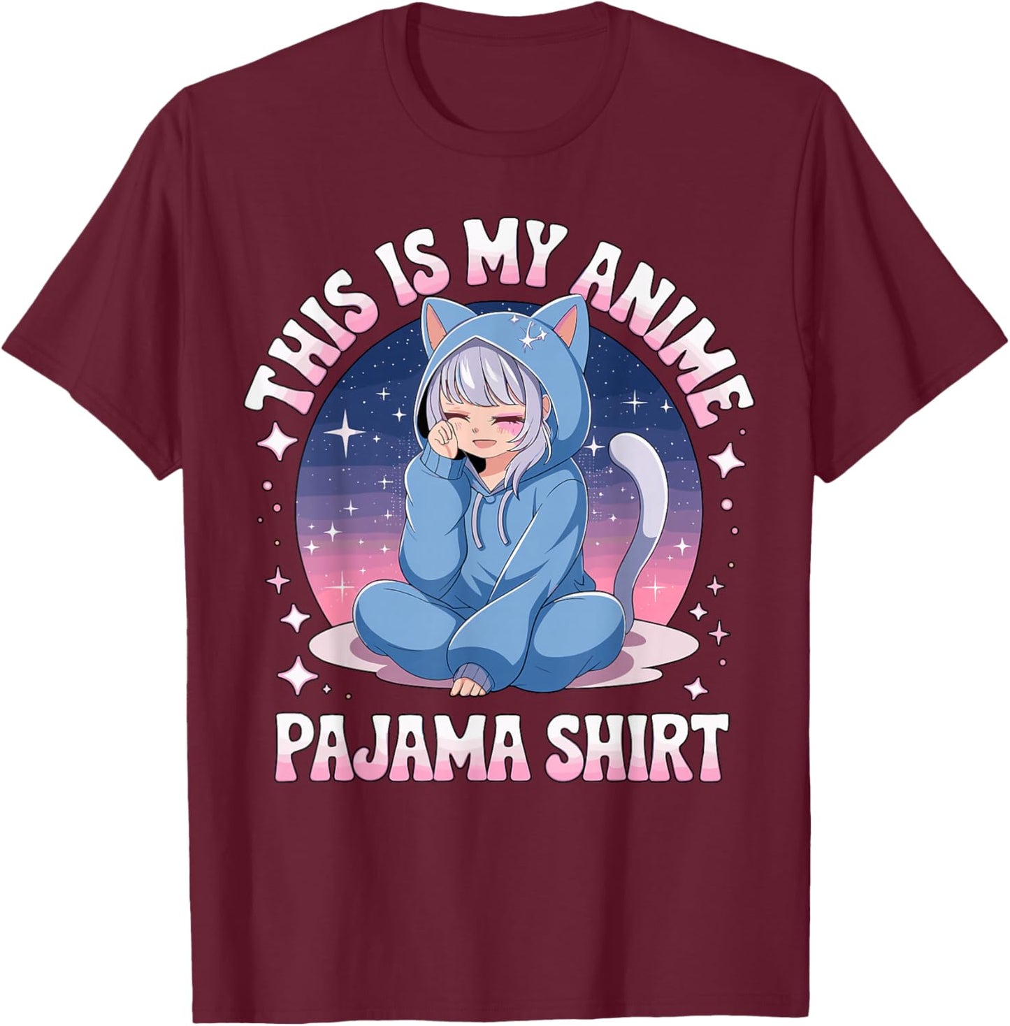 Anime Night This is My Anime Pajama T-Shirt - T-Shirt | Maroon