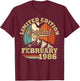 Birthday 40 Years Vintage February 1986 Men and Women T-Shirt - T-Shirt | Maroon