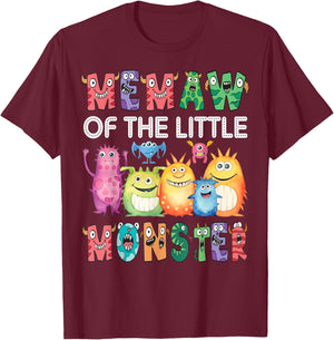Memaw Of The Little Monster Kids 1St Birthday Party T-Shirt - T-Shirt | Maroon