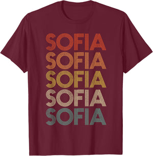 Sofia Vintage Retro T-Shirt - T-Shirt | Maroon
