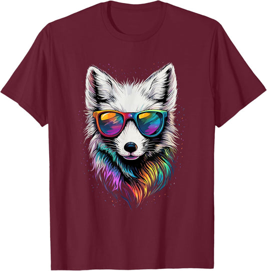 Arctic Fox White Foxes Snow Fox Polar Fox T-Shirt - T-Shirt | Maroon