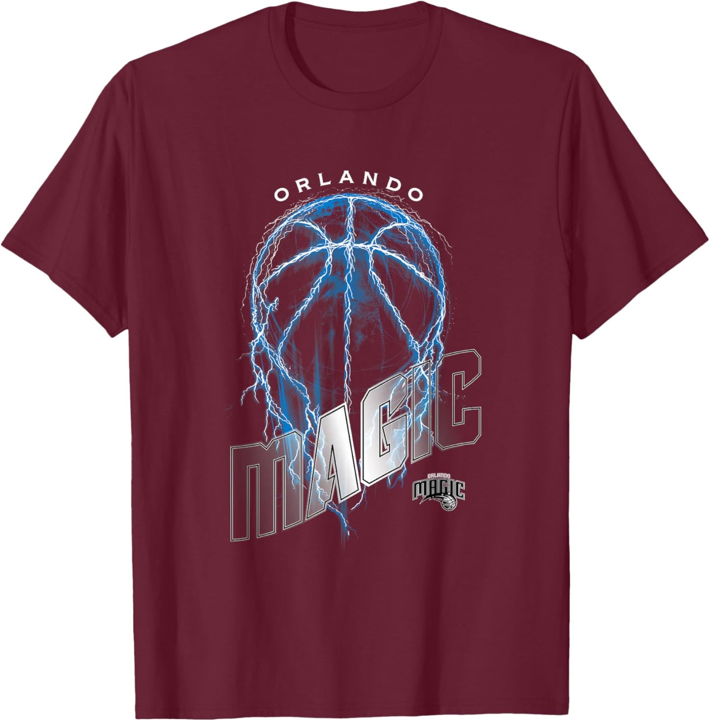 NBA Orlando Magic Lightning Bolt Basketball Logo T-Shirt - T-Shirt | Maroon
