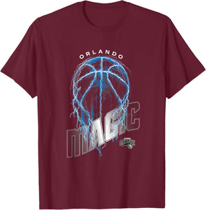 NBA Orlando Magic Lightning Bolt Basketball Logo T-Shirt - T-Shirt | Maroon