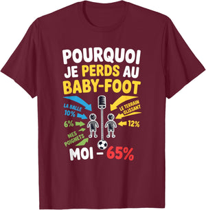 Foosball Player Humour – Why I Lose T-Shirt - T-Shirt | Maroon