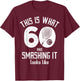 Funny Tennis Player 60th Birthday 60 Years Old Tennis T-Shirt - T-Shirt | Maroon