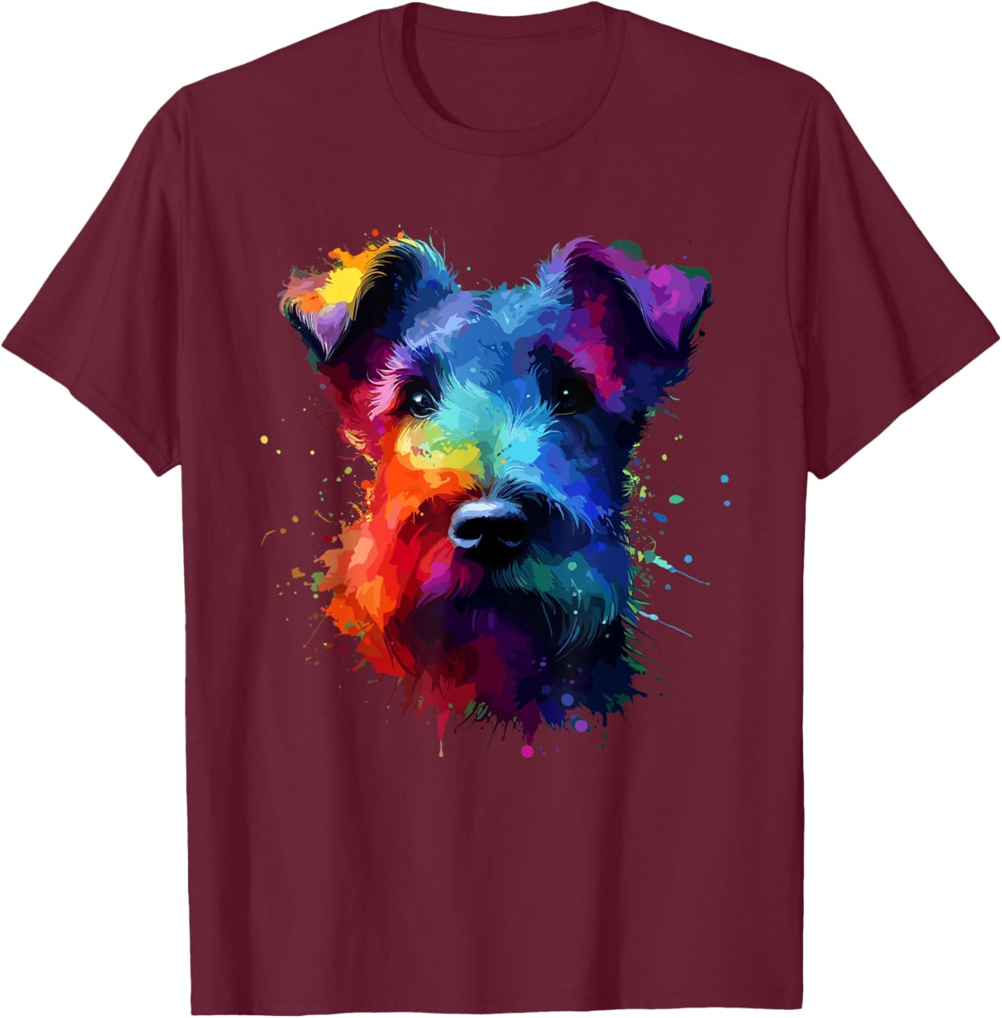 Colorful Splash Art Kerry Blue Terrier Terriers T-Shirt - T-Shirt | Maroon