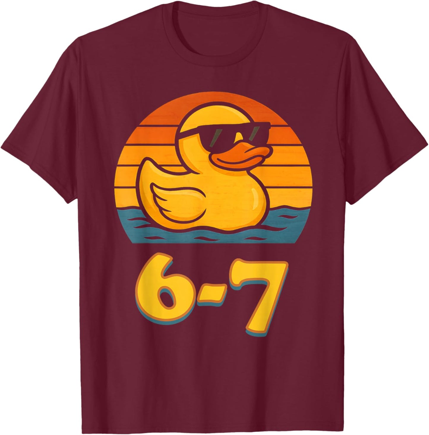 67 Rubber Duck Funny Duckie Six Seven Meme 6-7 Toddler Boys T-Shirt - T-Shirt | Maroon