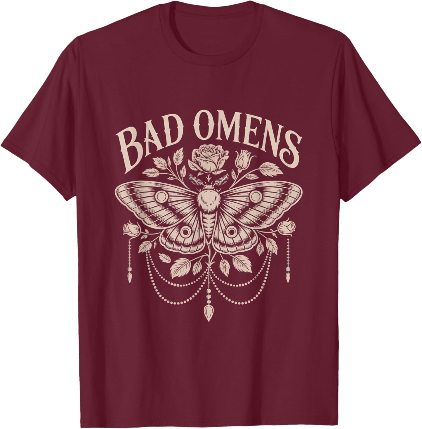 Bad Omens Moth Myth Superstitions Women Men Kids T-Shirt - T-Shirt | Maroon