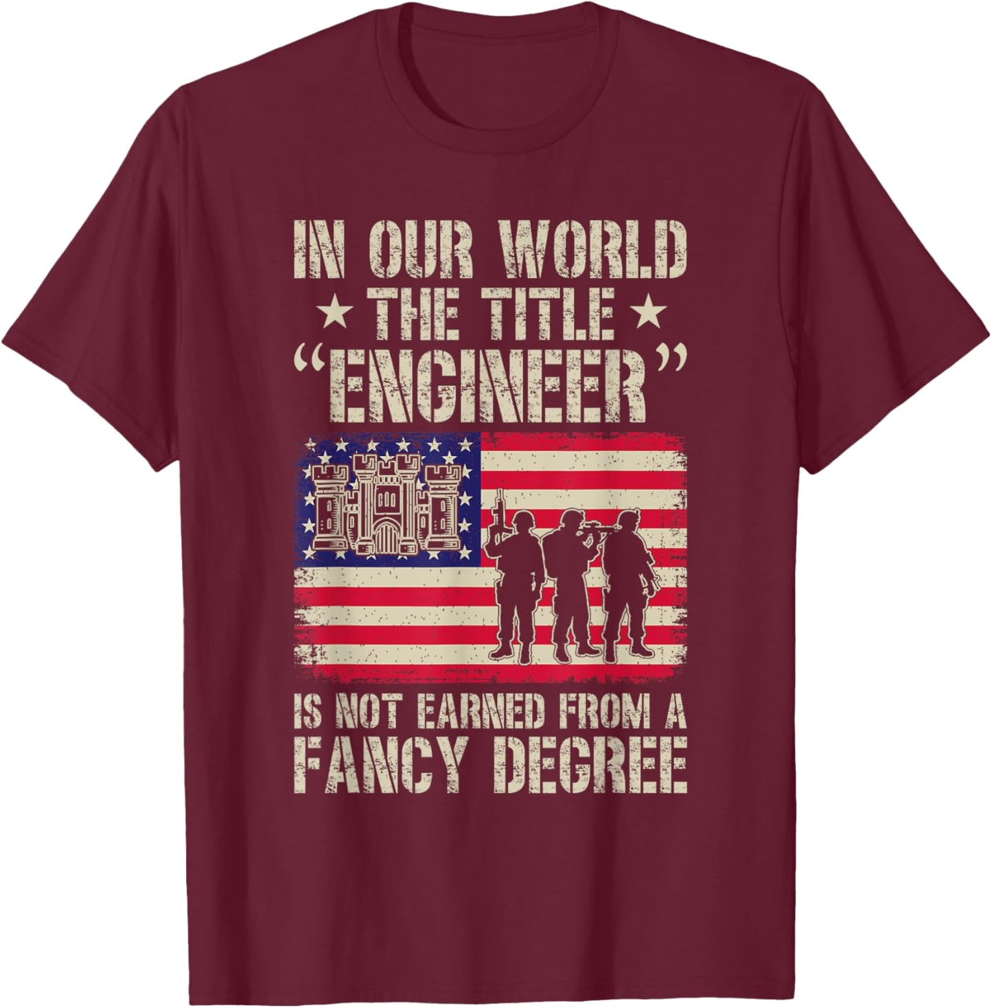 Combat Engineer Sapper Saps T-Shirt - T-Shirt | Maroon