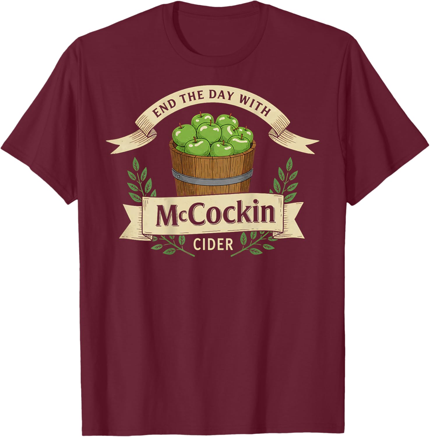 Funny Irish Cider Parody Patrick’s Day Humor Wordplay T-Shirt - T-Shirt | Maroon