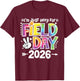 Tie Dye Just Here for Field Day 2026 Smile Face Teacher Kids T-Shirt - T-Shirt | Maroon