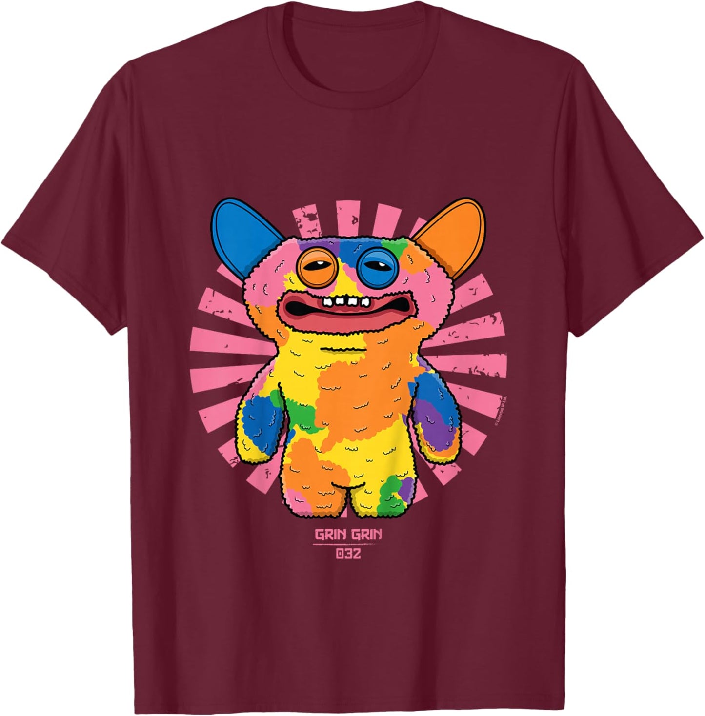 Fuggler Grin Grin Snuggler Retro Japanese Text Kids T-Shirt - T-Shirt | Maroon