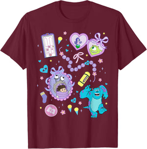 Disney and Pixar's Monsters, Inc. Coquette Collage T-Shirt - T-Shirt | Maroon