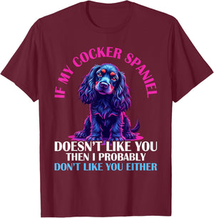 Cocker Spaniel Dog T-Shirt - T-Shirt | Maroon