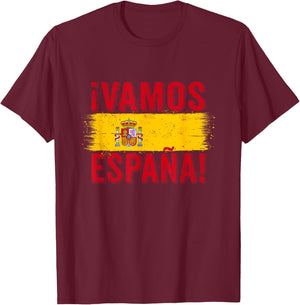 ¡Vamos España! A Cool Spain Flag Proud Spanish Pride Fans T-Shirt - T-Shirt | Maroon