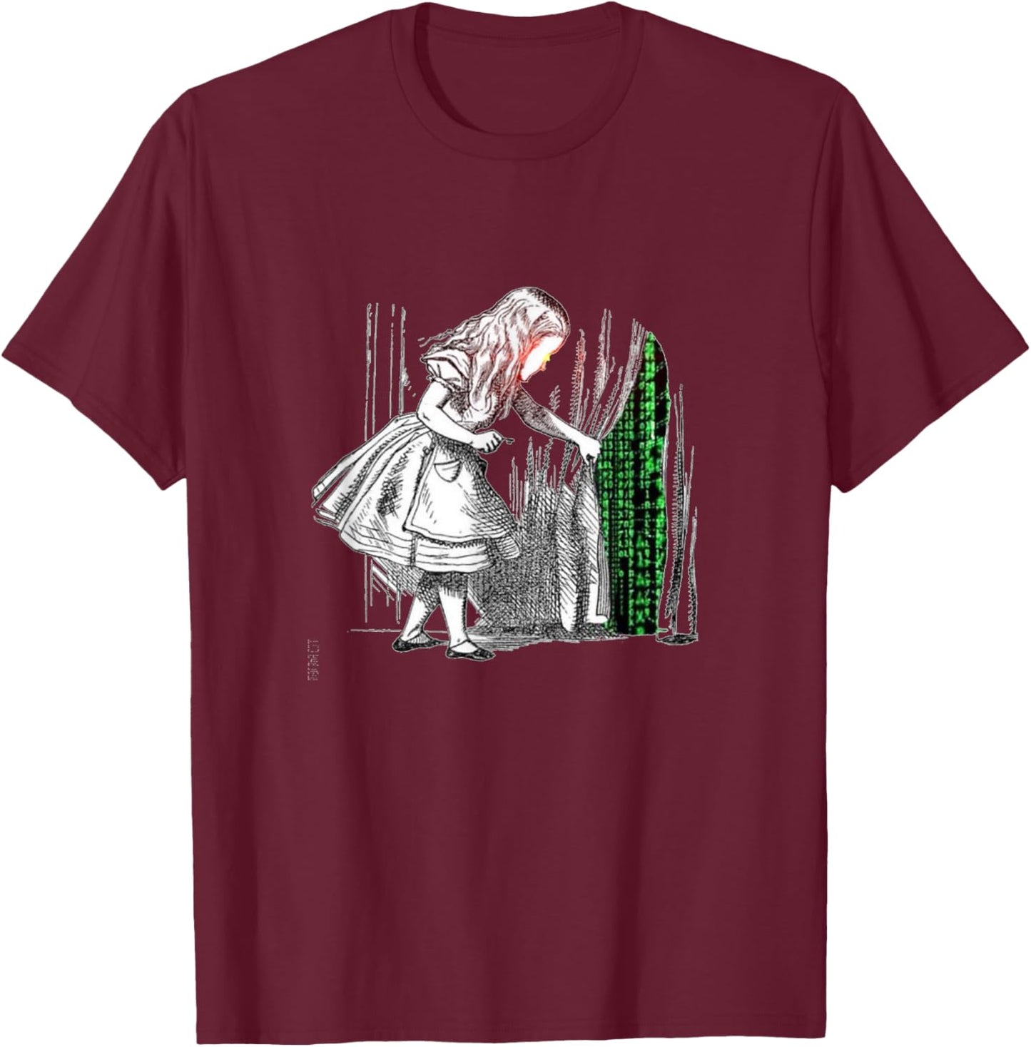 Bitcoin Girl Woman Child Matrix Laser Eyes T-Shirt - T-Shirt | Maroon