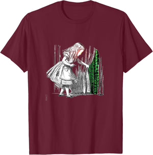 Bitcoin Girl Woman Child Matrix Laser Eyes T-Shirt - T-Shirt | Maroon