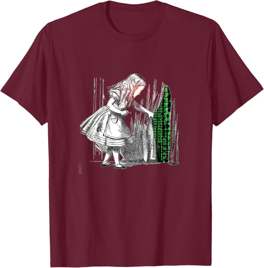 Bitcoin Girl Woman Child Matrix Laser Eyes T-Shirt - T-Shirt | Maroon