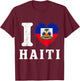 I Love Haiti Flag Day T-Shirt - T-Shirt | Maroon