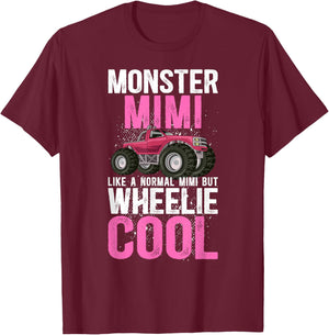 Monster Mimi Wheelie Cool Monster Truck Mimi Grandma T-Shirt - T-Shirt | Maroon