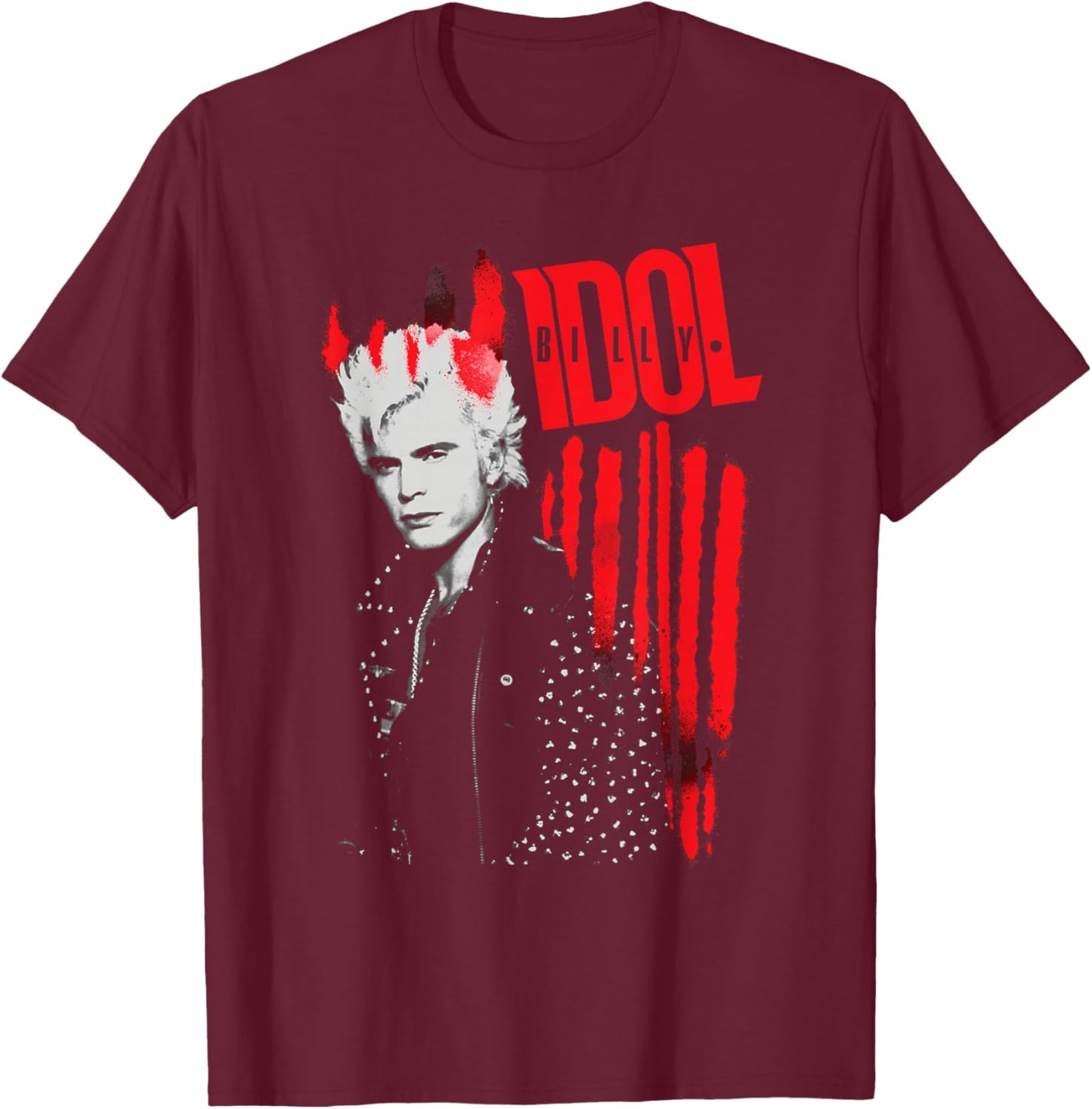Billy Idol - Horns T-Shirt - T-Shirt | Maroon