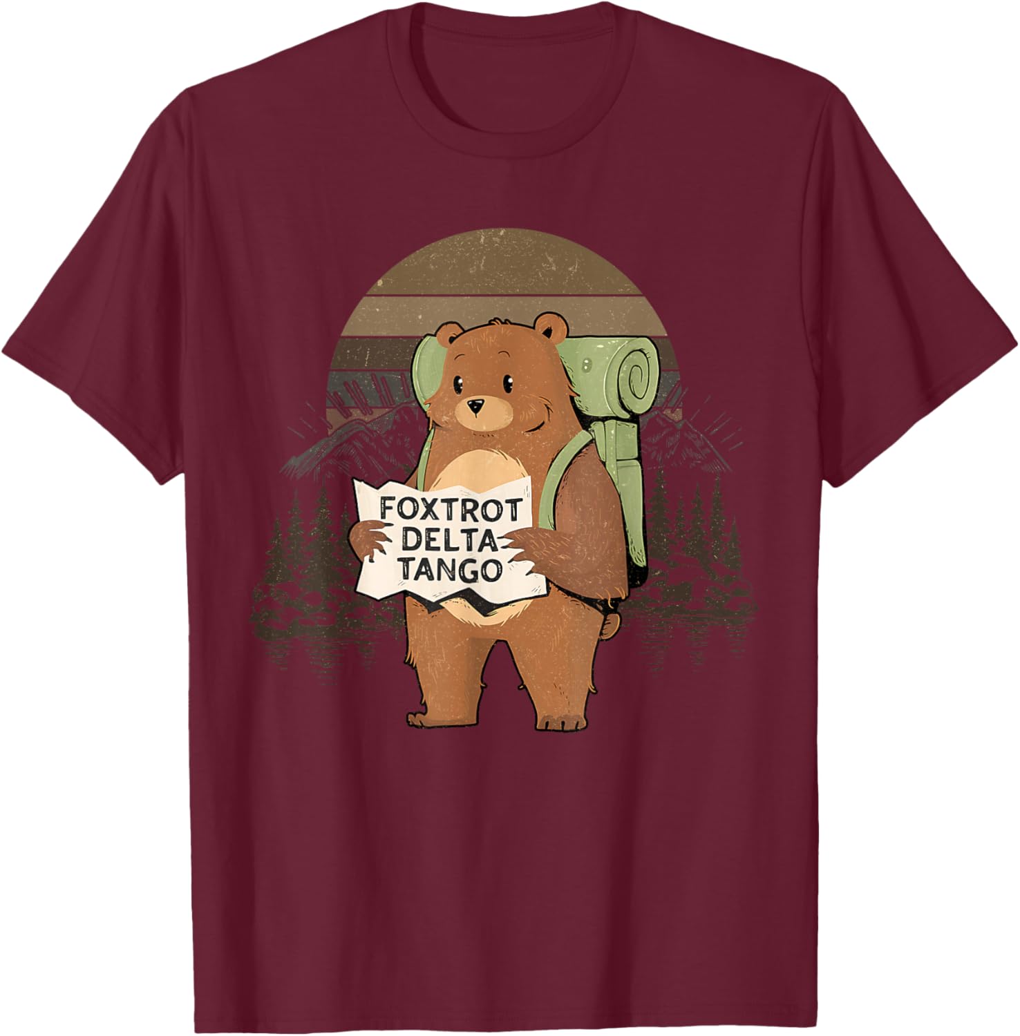 Funny Bear Foxtrots Deltas Tango T-Shirt - T-Shirt | Maroon