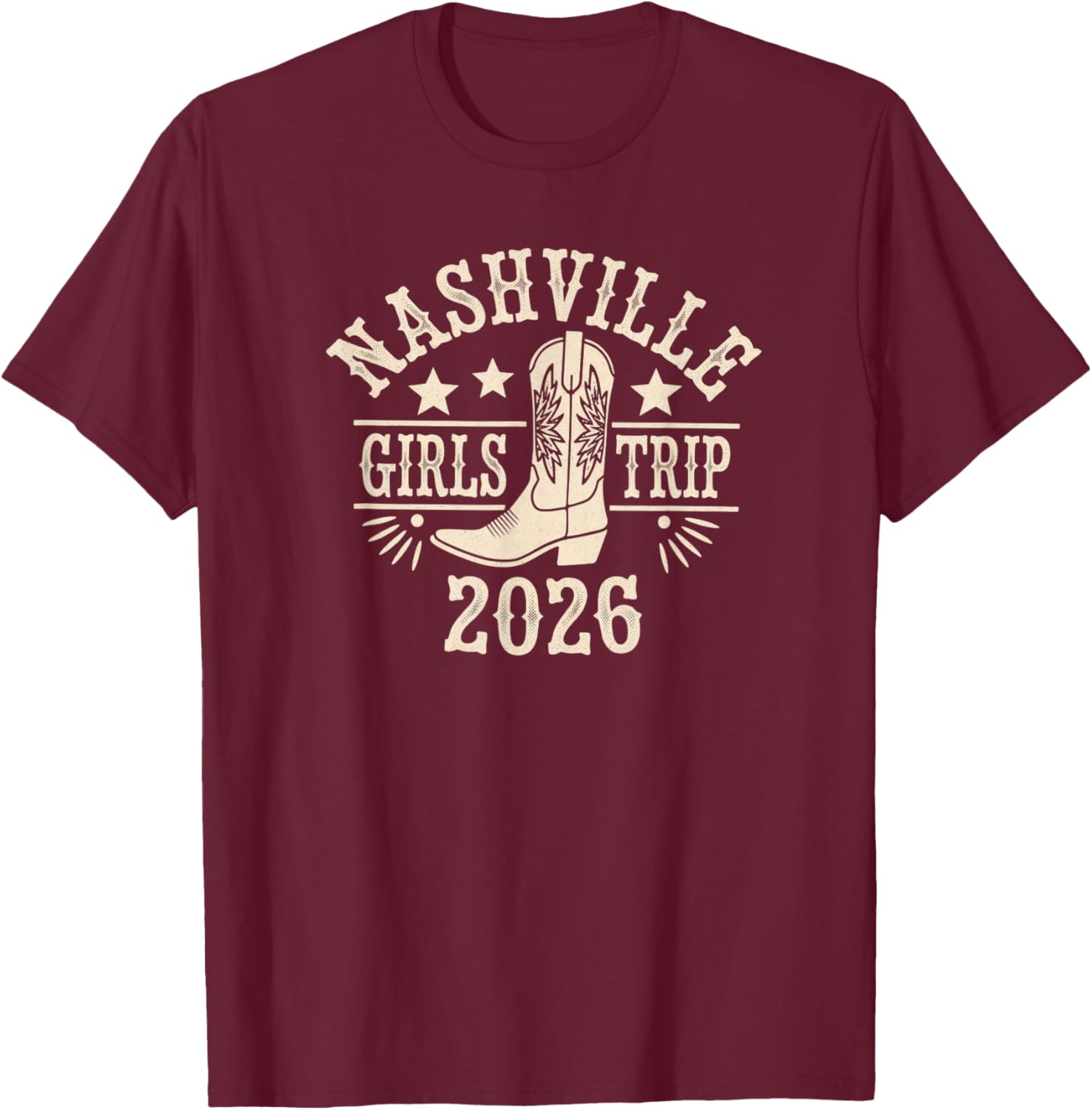 Nashville Girls Trip 2026 T-Shirt - T-Shirt | Maroon