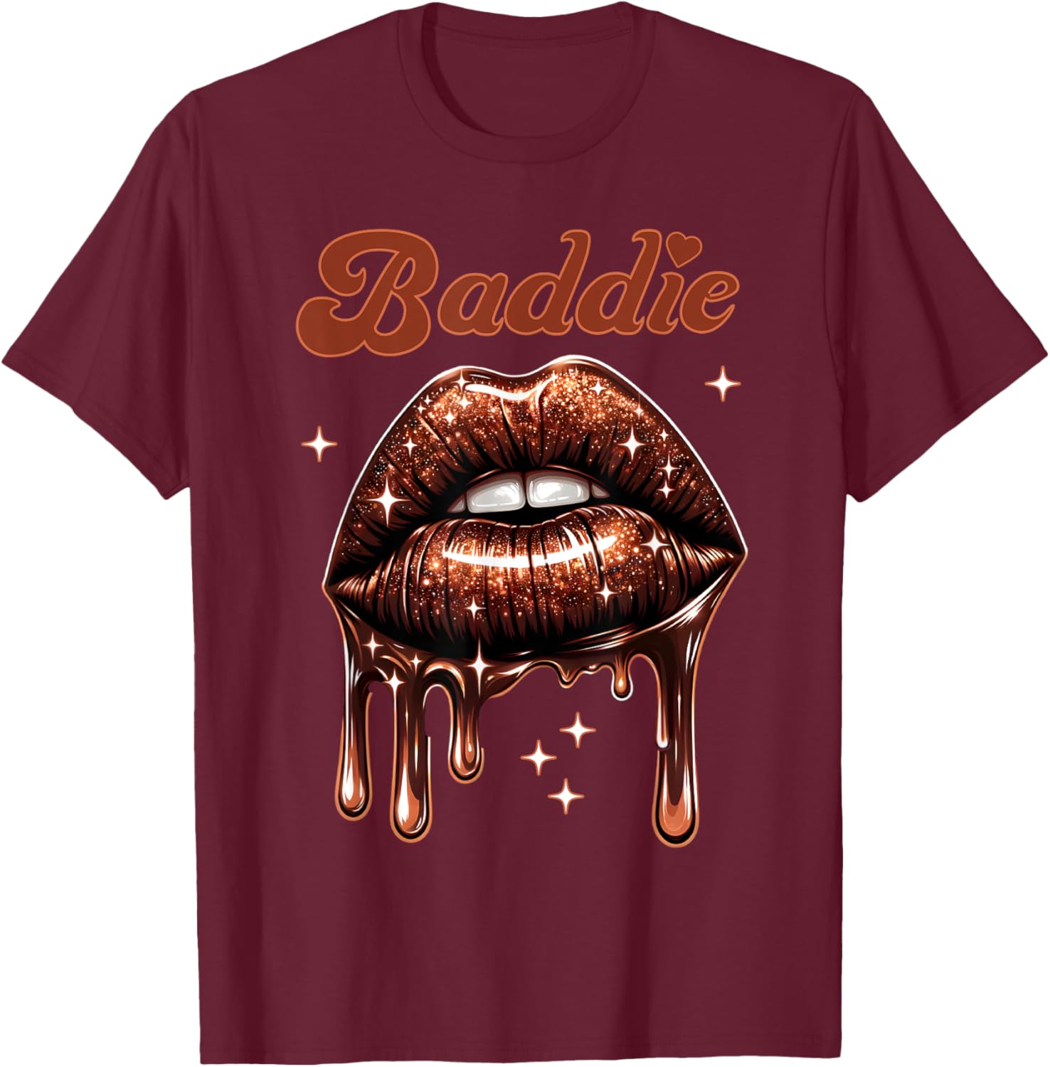 Brown Skin Girl Baddie African American Melanin Queen Latinx T-Shirt - T-Shirt | Maroon