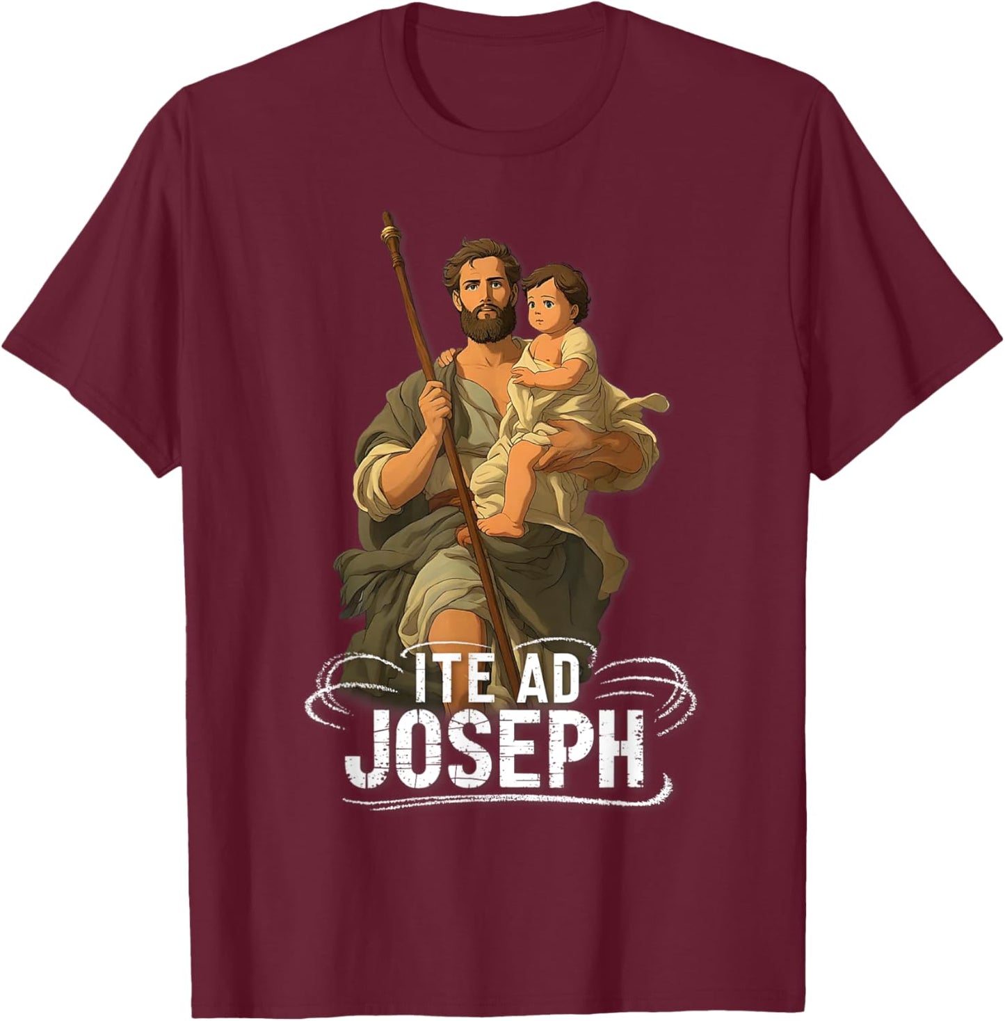 Saint Joseph Catholic Father And Worker T-Shirt - T-Shirt | Maroon