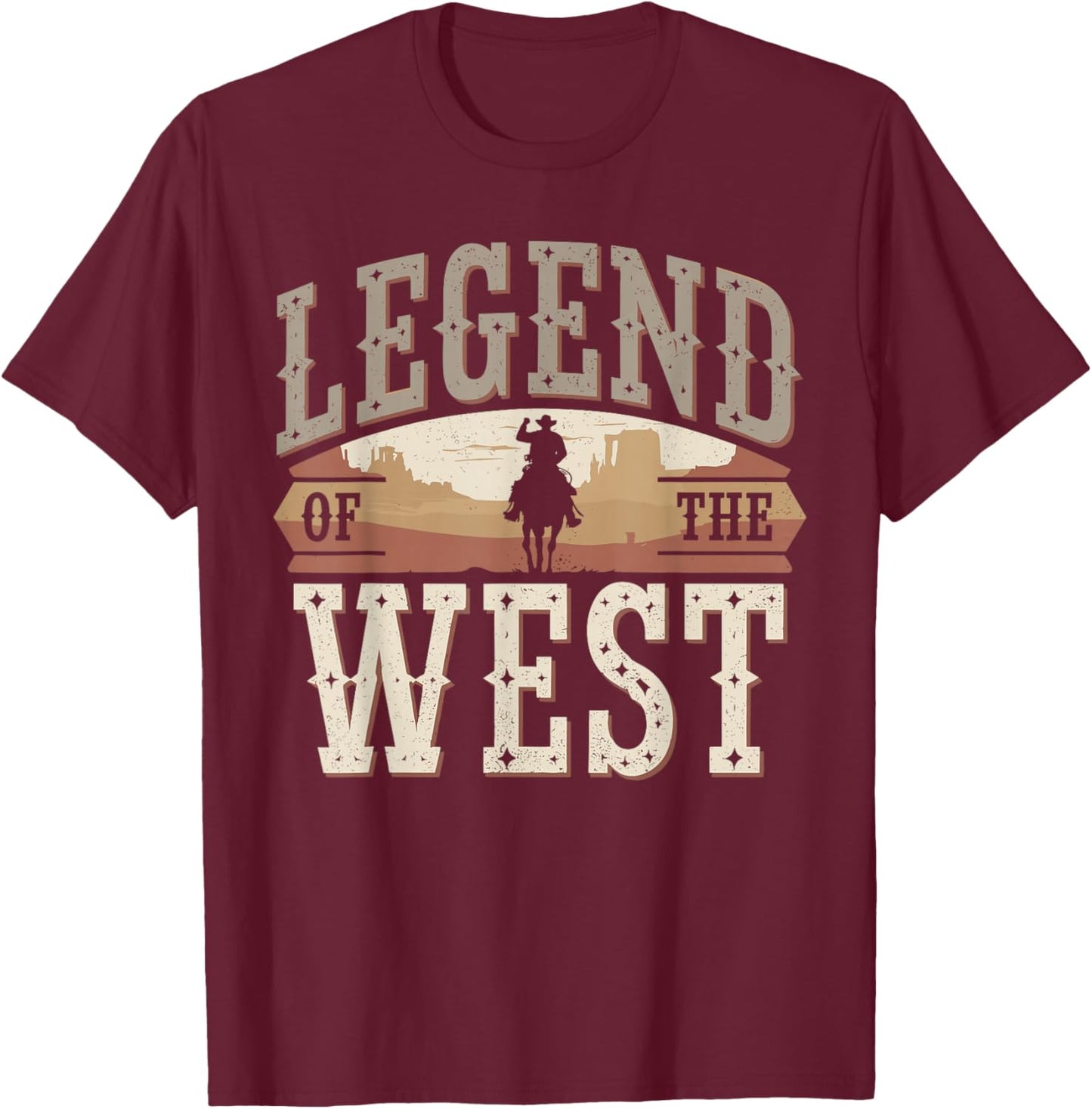 Old Western Film Fan Classic Cowboy Culture and Wild West T-Shirt - T-Shirt | Maroon