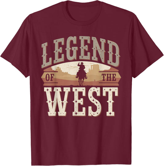 Old Western Film Fan Classic Cowboy Culture and Wild West T-Shirt - T-Shirt | Maroon