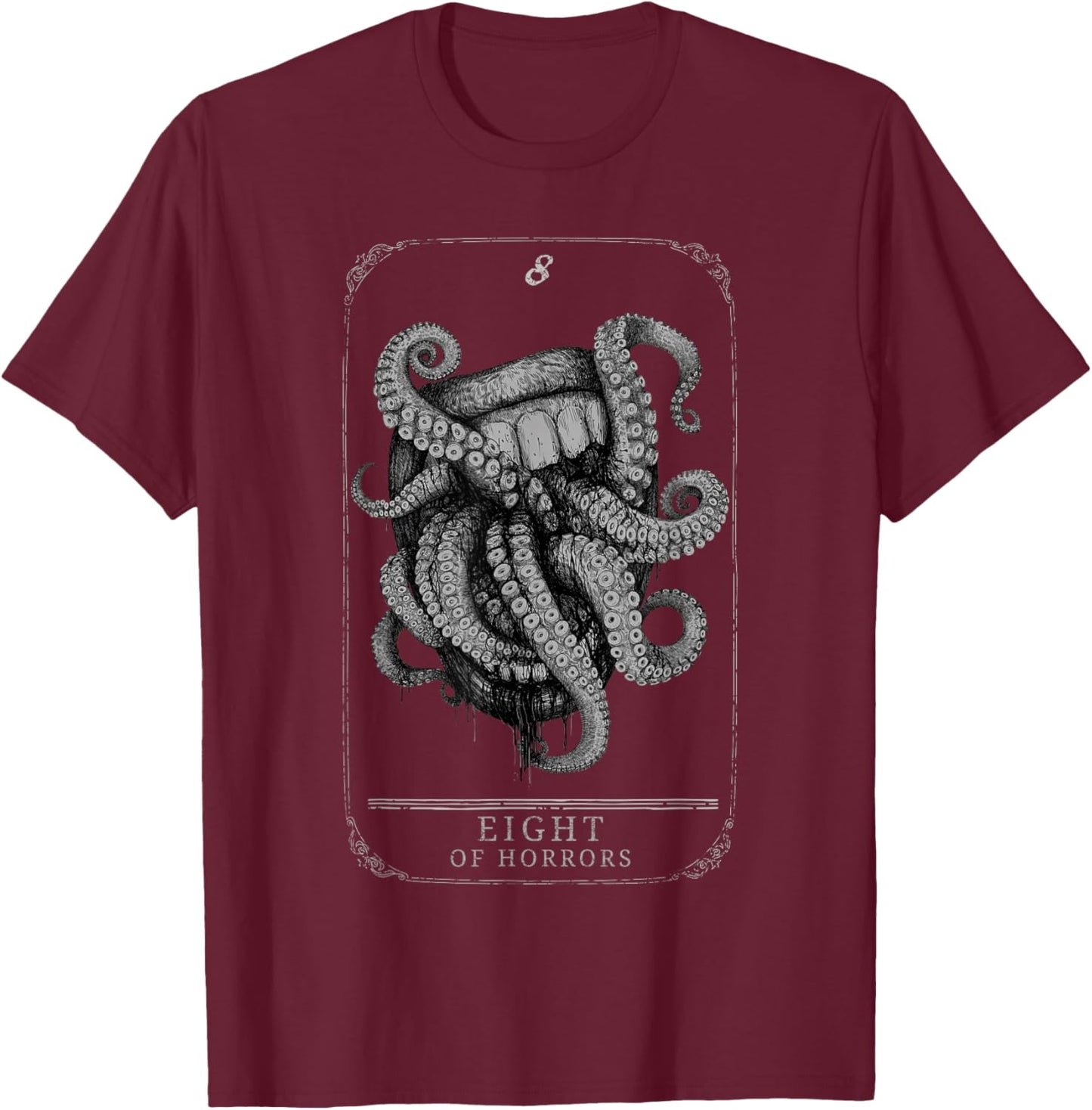 Hunt: Showdown 1896 8th Anniversary Eight of Horrors T-Shirt - T-Shirt | Maroon