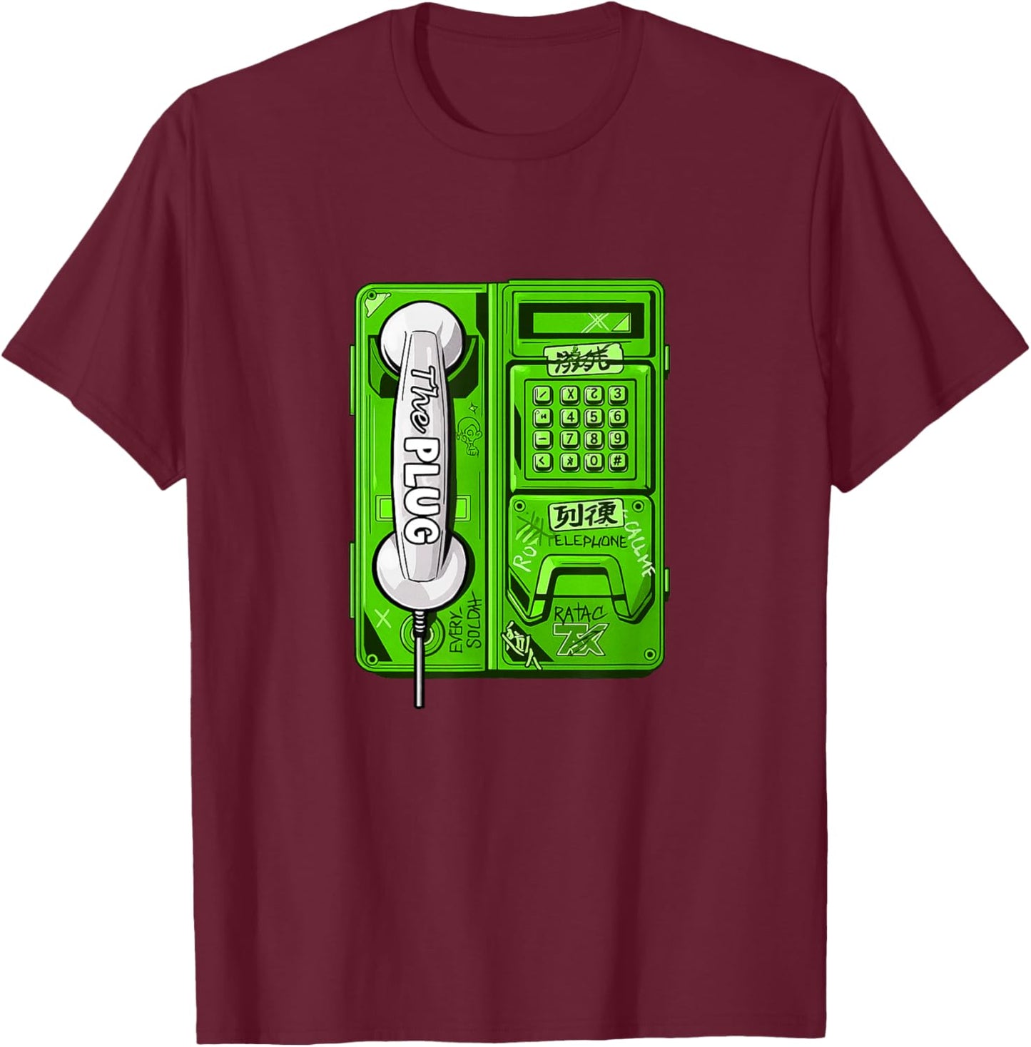 Green Color Connected Green Graphic T-Shirt - T-Shirt | Maroon