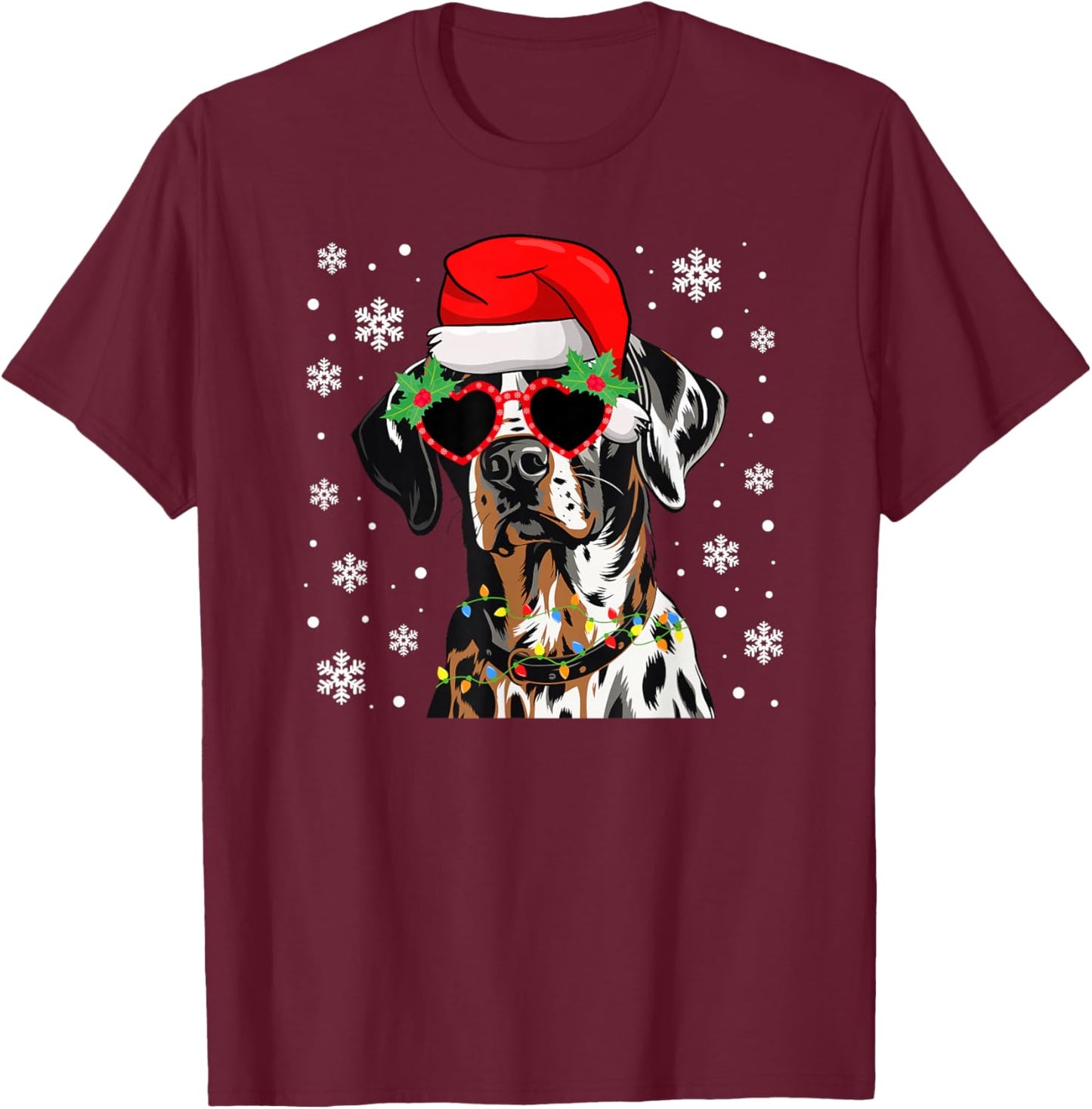 Catahoula Christmas Catahoula Leopard Dog Xmas Party T-Shirt - T-Shirt | Maroon