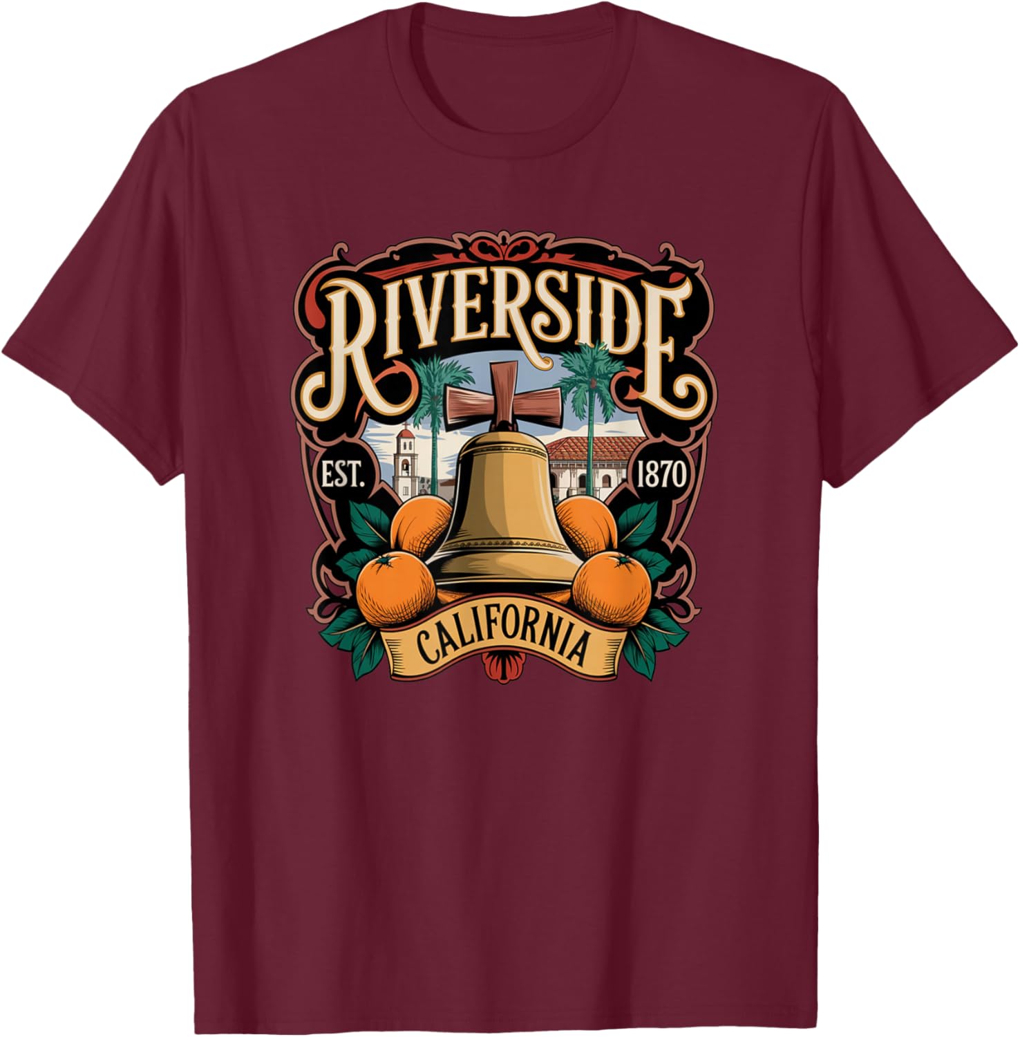City of Riverside, California T-Shirt - T-Shirt | Maroon