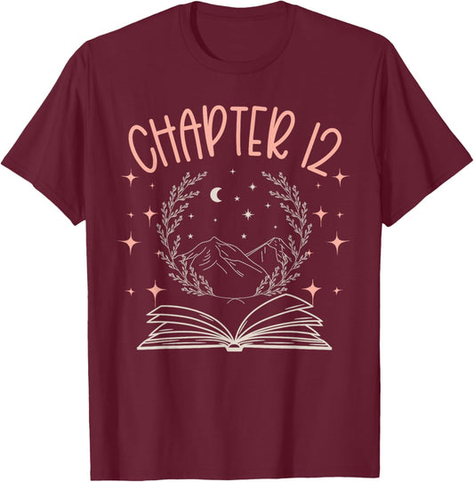 12th Birthday Girls Book Lovers Chapter 12 Its My Birthday T-Shirt - T-Shirt | Maroon