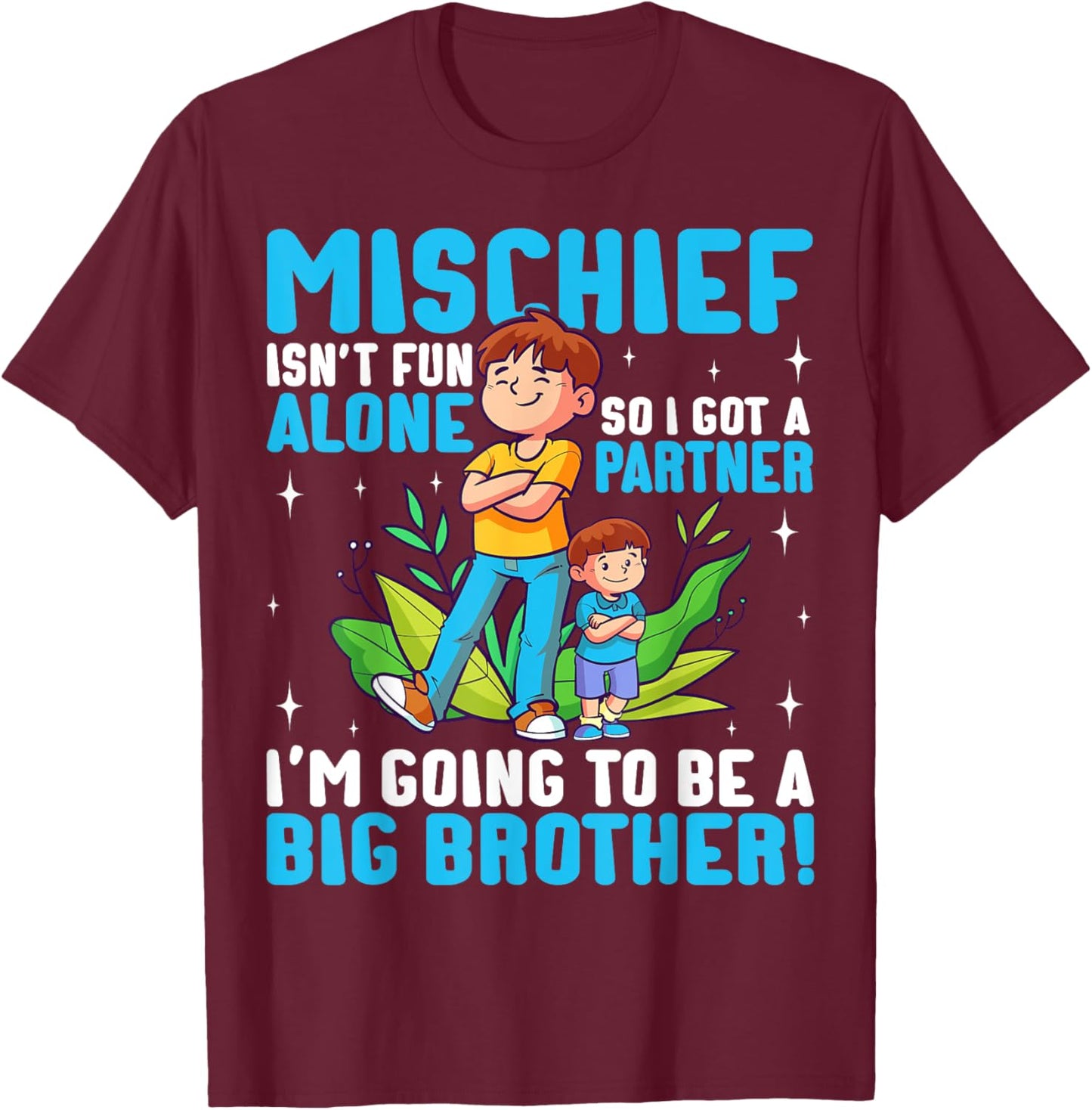 Big Brother Pregnancy Announcement and Baby Shower Design T-Shirt - T-Shirt | Maroon