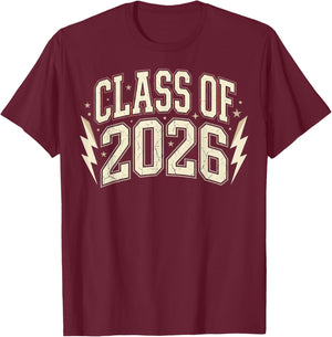 Class of 2026 Retro Varsity Graduation Design T-Shirt - T-Shirt | Maroon