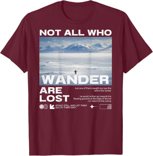 Penguin Mountain But Why Backprint T-Shirt - T-Shirt | Maroon